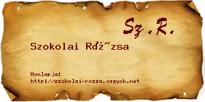 Szokolai Rózsa névjegykártya